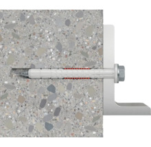 Upevnění pomocí hmoždinky a šroubu v betonové zdi