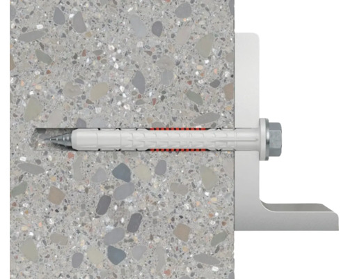 Upevnění pomocí hmoždinky a šroubu v betonové zdi