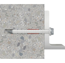 Upevňovací prvek se šroubem v betonové zdi