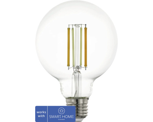 LED žárovka Eglo Crosslink G95 E27 / 6 W ( 60 W ) 806 lm 2200 6500 K průhledná - kompatibilní se SMART HOME by hornbach Čirá LED žárovka ve tvaru koule s funkcí chytré domácnosti