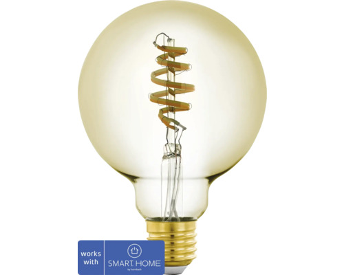 LED žárovka Eglo Crosslink G95 E27 / 5,5 W ( 35 W ) 400 lm 2200-6500 K amber - kompatibilní se SMART HOME by hornbach Dekorativní žárovka Globe s funkcí Smart Home