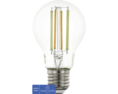 LED žárovka Eglo Crosslink A60 E27 / 6 W ( 60 W ) 806 lm 2200-6500 K průhledná - kompatibilní se SMART HOME by hornbach Čirá LED žárovka s paticí E27 a vláknem
