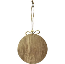 Dřevěná závěsná dekorace s provázkovým závěsem