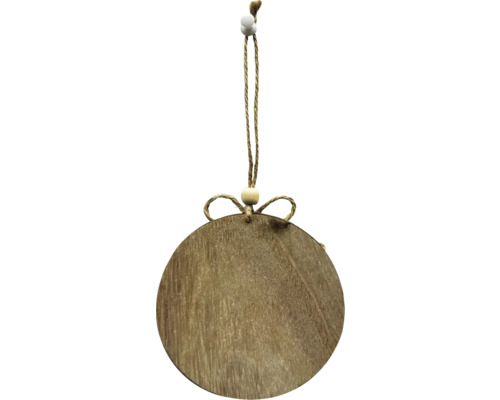 Dekorativní dřevěný přívěsek s jutovým provázkem k zavěšení