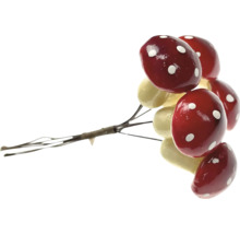 Dekorativní muchomůrky na drátku pro květinová aranžmá