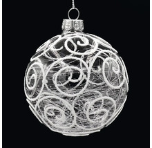 Vánoční ozdoba s bílým spirálovým vzorem