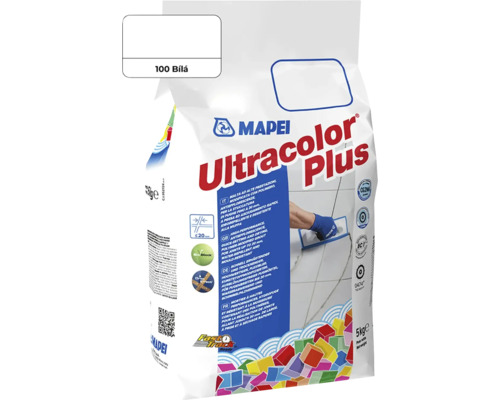 Spárovací hmota Mapei Ultracolor Plus 100 bílá, 5 kg Mapei Ultracolor Plus spárovací hmota, 5 kilogramové balení