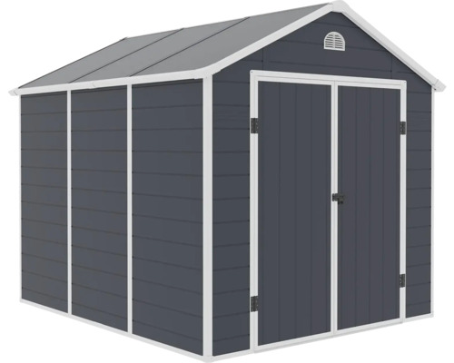 Zahradní kůlna s dvoukřídlými dveřmi pro uložení zahradního nářadí a nábytku