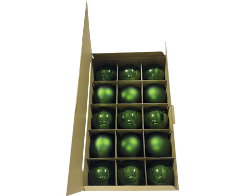 Vánoční ozdoby skleněné koule Ø 6 cm 30 ks tmavě zelené