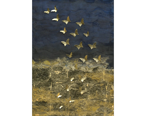 Ručně malovaný obraz na plátně Golden Butterflies II 70x100 cm