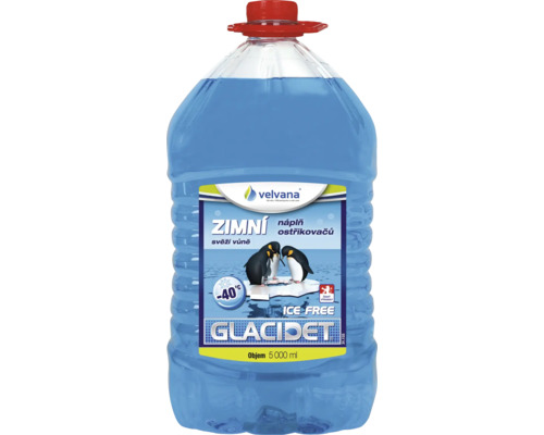 Nemrznoucí směs do ostřikovačů GLACIDET ICE FREE -40°C - 5L PET Kanystr s kapalinou do ostřikovačů pro zimní období, objem 5000 ml, do minus 40 stupňů Celsia