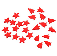 Dekorativní ozdoby k posypání ve tvaru hvězdy a vánočního stromku