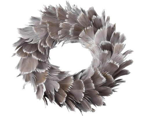 Věnec z peří Ø 25 x 5 cm hnědý
