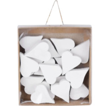 Dekorativní dřevěná srdce v úložném boxu