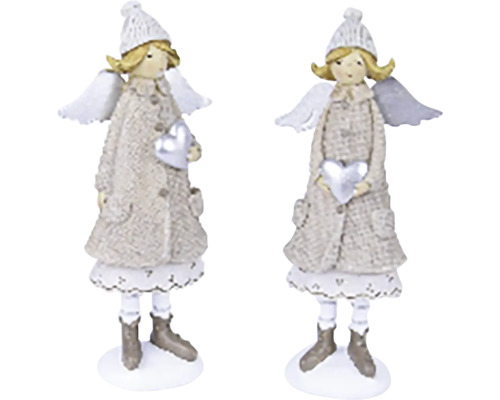 Andělíček se srdcem Dva ozdobní stojící andělé se srdcem