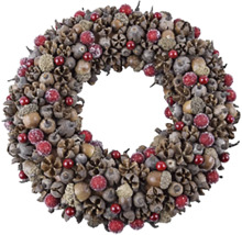 Dekorativní věnec s žaludy a bobulemi