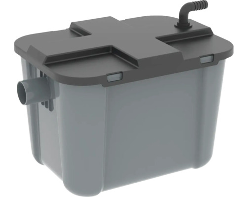 Šedá přečerpávací stanice s víkem a přípojkami