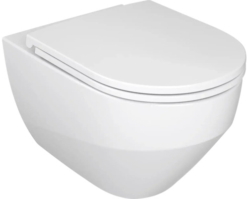 Závěsné WC set RAVAK Zante bez splachovacího kruhu bílá vč. WC prkénka X01866