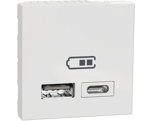 Zásuvka Schneider Electric Nová Unica NU301818 USB-A + USB-C bílá