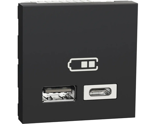Zásuvka Schneider Electric Nová Unica NU301854 USB-A, USB-C 2.4A antracit