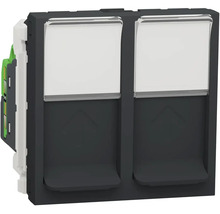 Datová zásuvka Schneider Electric Nová Unica NU342054 2xRJ45 antracit