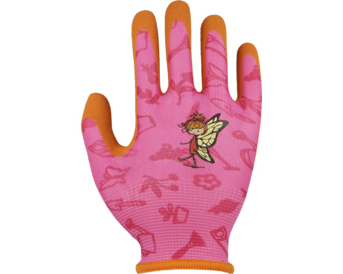 Dětské rukavice Floralie s potiskem vel. 3 růžovo-oranžové