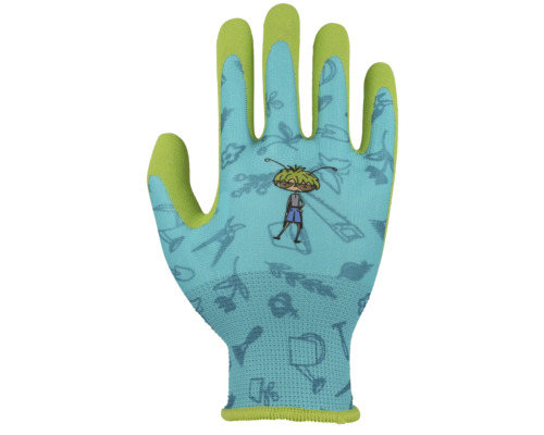Dětské rukavice Floralie s potiskem vel. 4 modro-zelené
