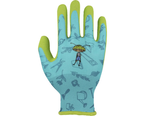 Dětské rukavice Floralie s potiskem vel. 5 modro-zelené