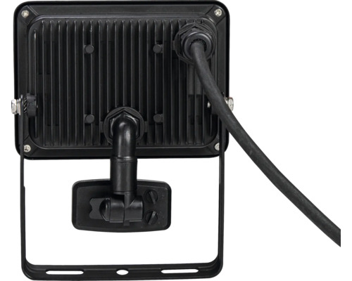 Pohled zezadu na LED reflektor s kabelem