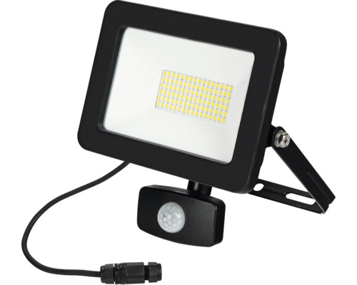 LED reflektor IP44 30W 4950lm 4000K černý se senzorem pohybu