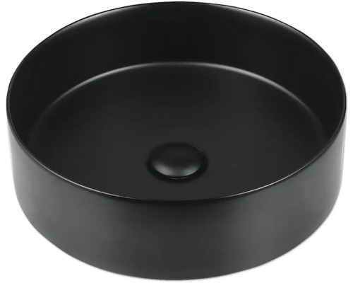Umyvadlo na desku Jungborn AMION 40 cm s keramickou zátkou matně černé Umyvadlo na desku Jungborn AMION 40 cm s keramickou zátkou matně černé