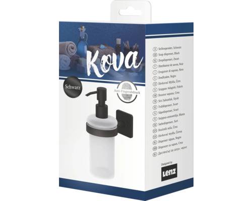 Balení černého dávkovače mýdla pro montáž na stěnu