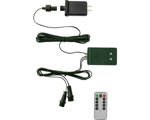 Napájecí zdroj, kabel, řídicí jednotka a dálkové ovládání pro venkovní osvětlení