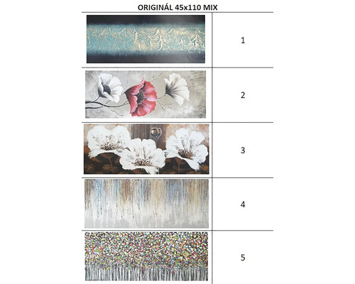 Obraz na plátně originál 45x110 cm MIX druhů