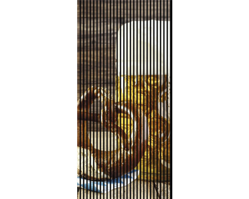 Designový akustický panel DIGI05K 1133x19x2400 mm Pivo a preclík na dřevěném pozadí