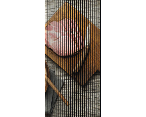 Designový akustický panel DIGI05P 1133x19x2400 mm Řezané maso na dřevěném prkénku s nožem