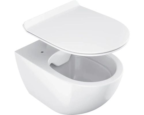 Závěsný klozet s hlubokým splachováním a WC sedátkem