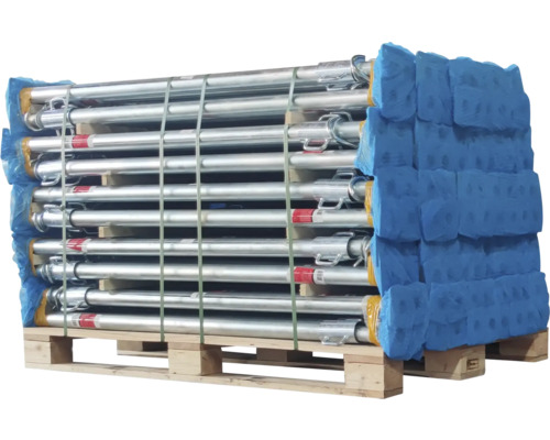 Ocelové podpěry na paletě pro stavbu