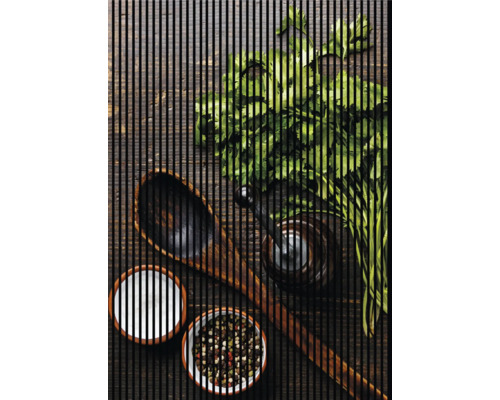 Designový akustický panel DIGI05M 1693x19x2400 mm Zátiší s bylinkami, hmoždířem, solí, pepřem a dřevěnou lžící
