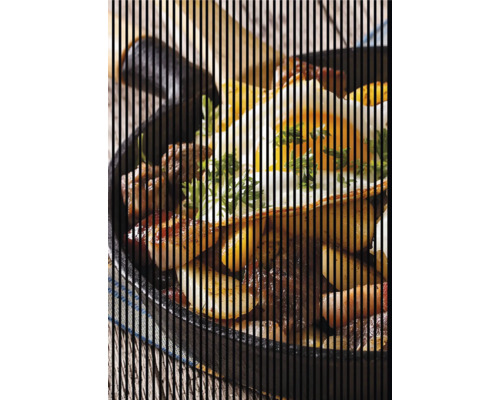 Designový akustický panel DIGI05Q 1693x19x2400 mm Selská snídaně v železné pánvi