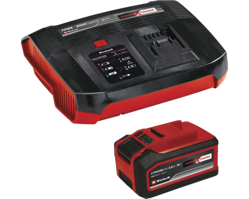 Aku sada Einhell Power X-Change PLUS, nabíječka a 1x aku 18V 4-6Ah, 4512143 Nabíječka Einhell Power X-Change s 18voltovou baterií