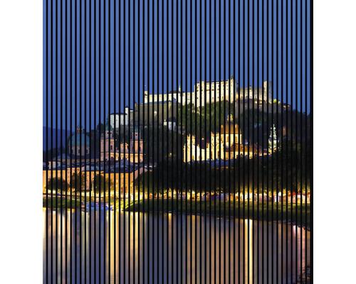 Designový akustický panel DIGI05I 2253x19x2400 mm Abstraktní nástěnný obraz s výhledem na město Salzburg