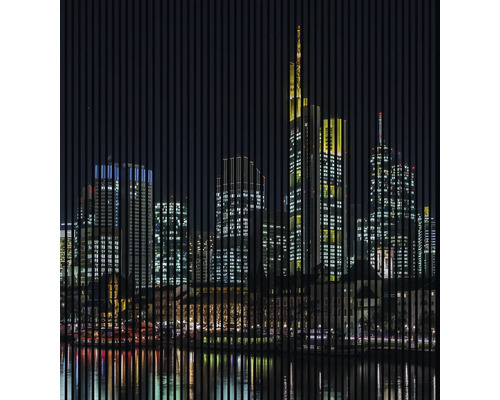 Designový akustický panel DIGI05J 2253x19x2400 mm Panoráma města v nočním pohledu