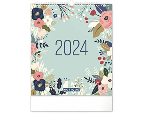 Nástěnný plánovací kalendář Květy 2024