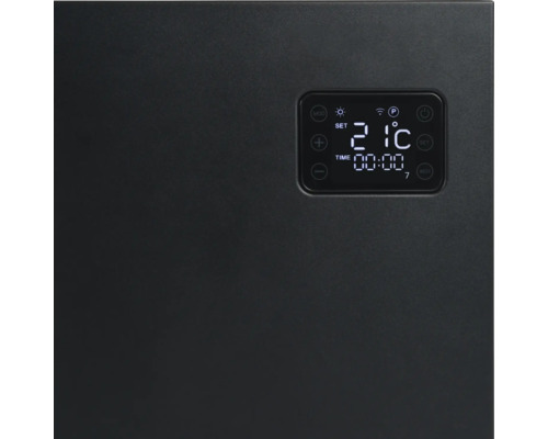 Detailní záběr topení s digitálním displejem