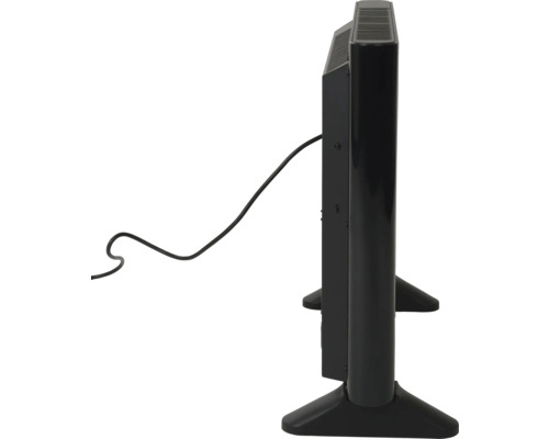 Elektrický radiátor s napájecím kabelem v bočním pohledu