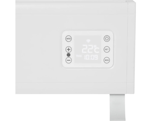 Detailní pohled na topení s digitálním ovládáním