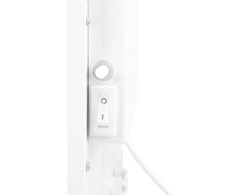 Detailní pohled na radiátor s vypínačem