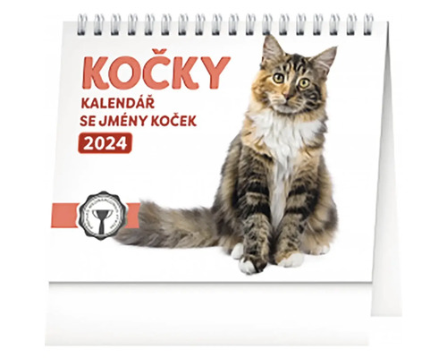 Stolní kalendář Kočky – jména koček 2024