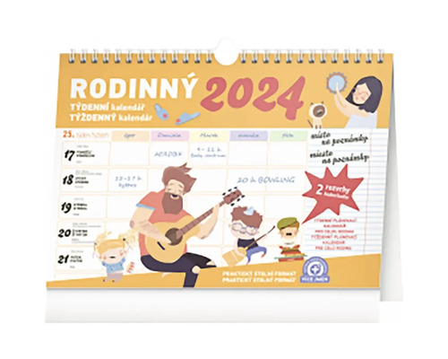 Týdenní rodinný plánovací kalendář 2024